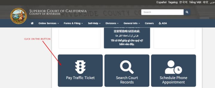 Pay Traffic Ticket at riverside.courts.ca.gov